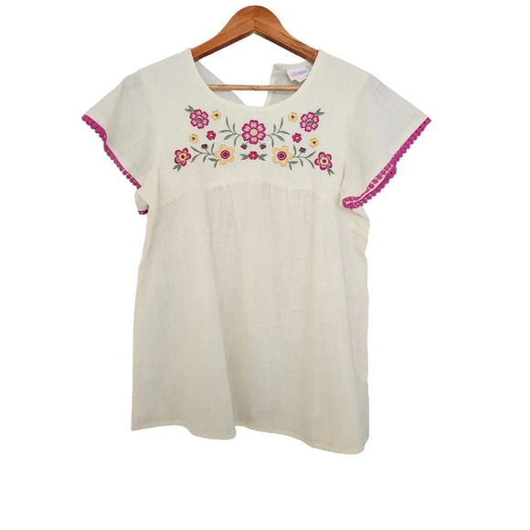 LuLaRoe Paisley Embroidered Top Cream and Pink Size XS - Picture 5 of 8